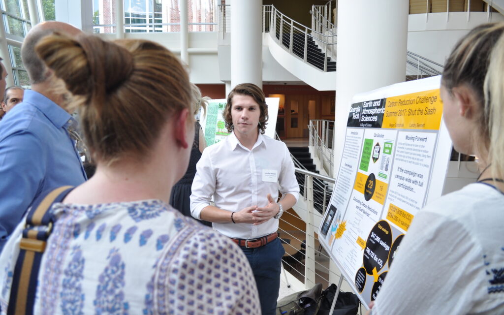 Student presenting at the Summer 2017 Carbon Reduction Challenge